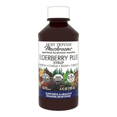 Host Defense Elderberry Plus Syrup bottle—compact 4 oz, ready for daily immune support.