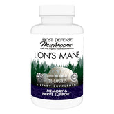 Host Defense Lions Mane bottle label highlights brain health support.