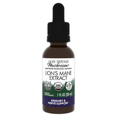 Host Defense Lions Mane extract bottle signals focus support and daily use.