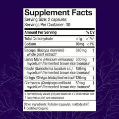 Host Defense MycoBotanicals Brain capsules for easy daily cognitive support.