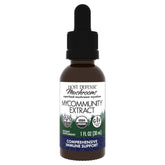 Host Defense MyCommunity Extract bottle showing the 17-species blend for immune support