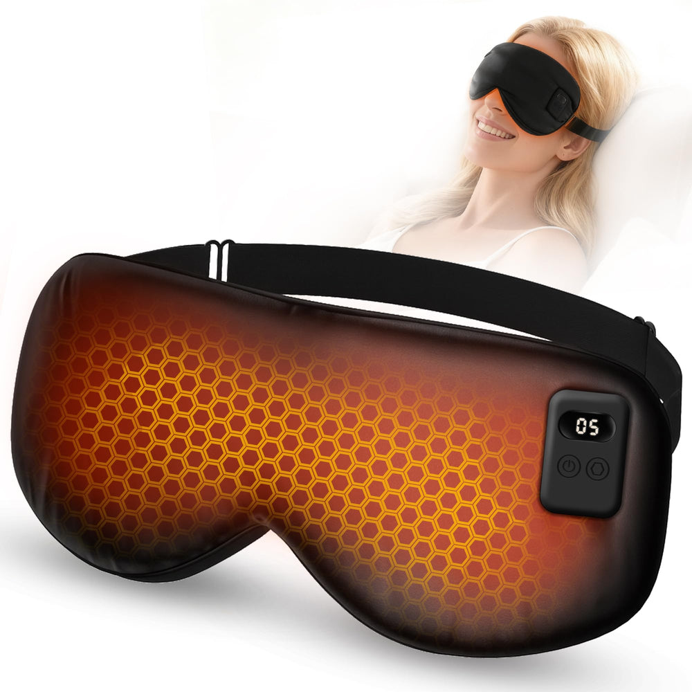 HOTHUGZ cordless heated eye mask with silk cover delivers soothing warmth for dry eyes.