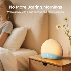 HOUSBAY natural wake-up light blue gradually brightens for peaceful mornings