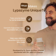 Houston Enzymes Lypazyme label front shows the 3-enzyme blend.