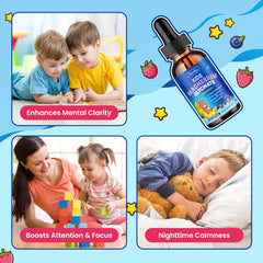 Hovika Kids Magnesium Drops berry flavor close-up demonstrating easy supplementation