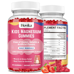Hovika magnesium citrate gummies for kids in a jar offer tasty calm support for bedtime.