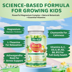 Hovika gummies bottle pour showing convenient nightly dosing for busy families.