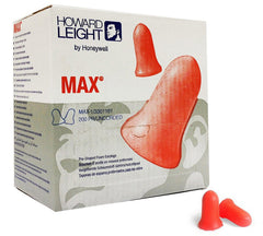 Howard Leight RTSMAX1 preshaped ear plugs in orange for comfortable long wear and noise reduction