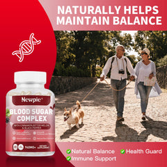 HOWEEJET Blood Sugar Complex ingredients scatter highlights natural cinnamon and bitter melon blend.