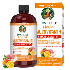 Howeejet Hair Growth Liquid bottle shown for fuller hair support.