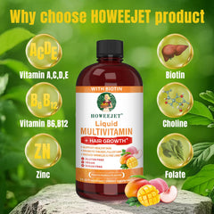 HOWEEJET Liquid Multivitamin pour shows easy daily use for busy mornings.