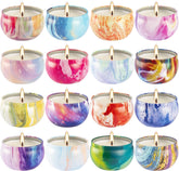 Howemon 16-pack Christmas scented candle tins for cozy spaces.