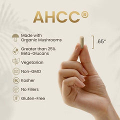 HPD Rx shiitake extract scoop beside capsules demonstrates convenient serving size