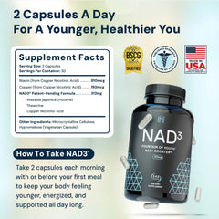 HPN NAD3 bottle label close-up showing quality and USA-made manufacturing.
