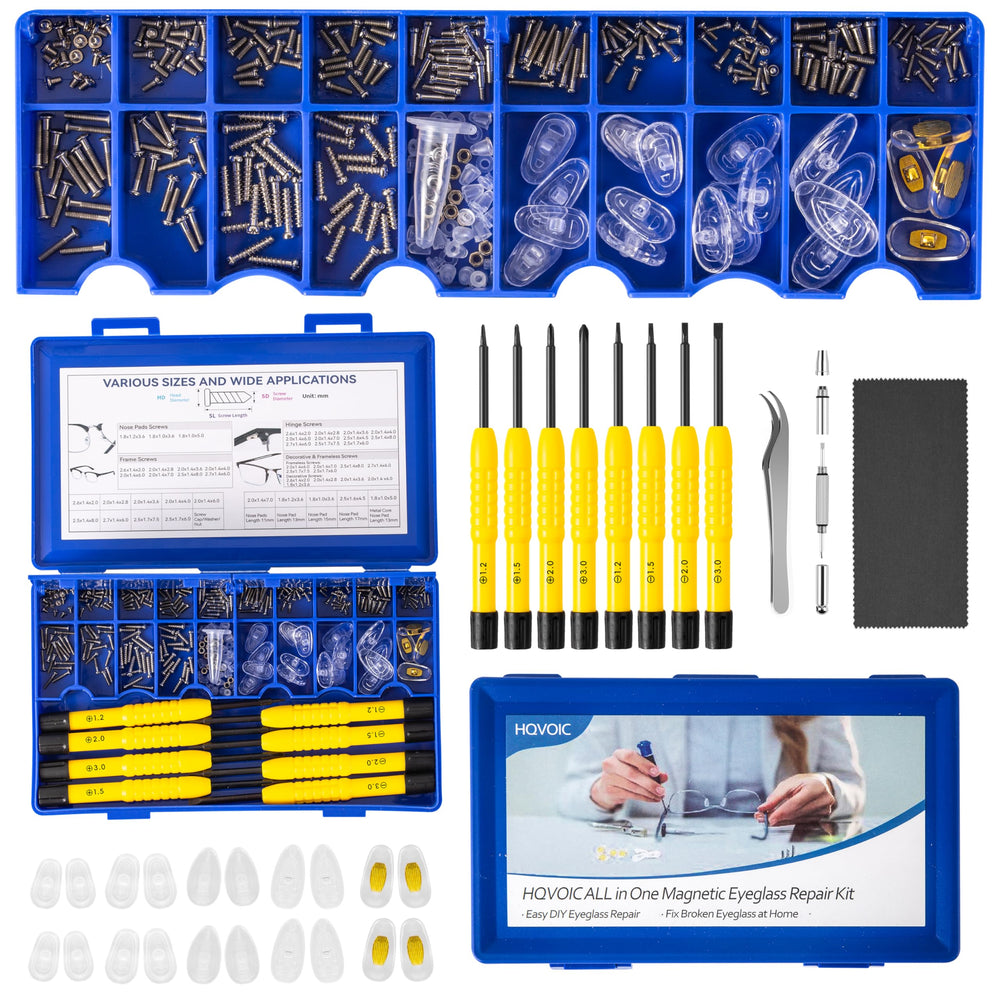 HQVOIC upgraded eyeglass repair kit compact travel case for on-the-go fixes.