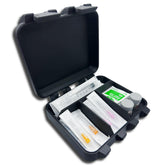 Two-vial upright layout of the 2-Slot HRT TRT Storage Case for easy access