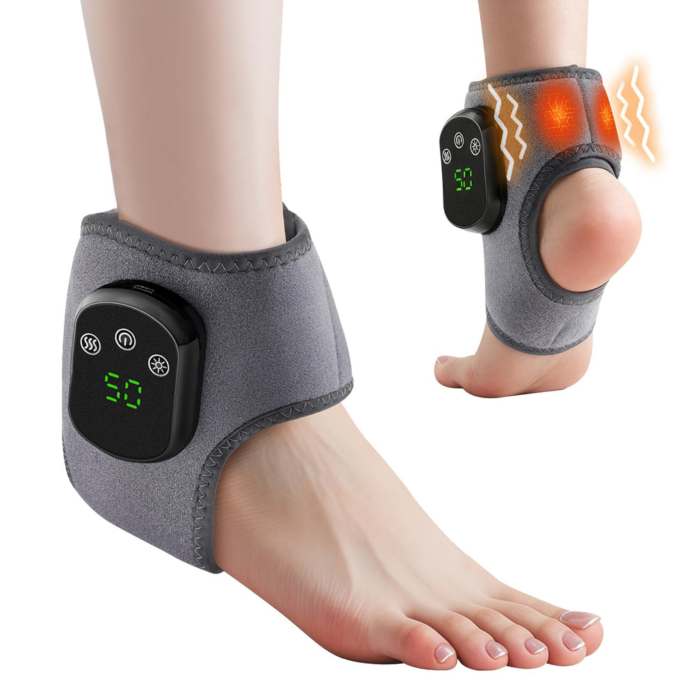 HUAJUN Foot Massager showing heat levels for personalized warmth and comfort.