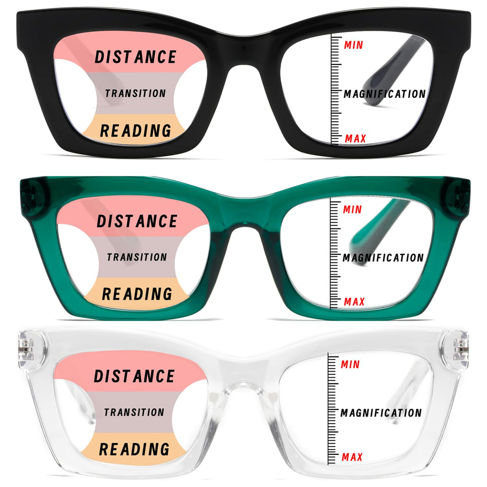 Hubeye progressive reading glasses for women in Oprah-style frame for versatile viewing
