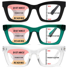 Hubeye progressive reading glasses for women in Oprah-style frame for versatile viewing