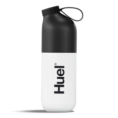 Huel Black Edition shaker bottle lid with secure lock for spill-free transport.
