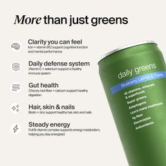 Glass of Huel Daily Greens showing the fruity greens flavor profile.