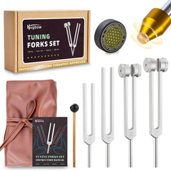Hugbow tuning forks kit with 128 Hz for grounding and meditation