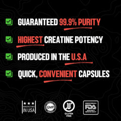Huge Supplements creatine monohydrate capsules packaging shows easy daily integration