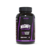 Huge Supplements Magnify Pump bottle closeup showing NO3-T formula for intense workouts.