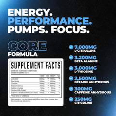 Huge Supplements Wrecked Core L-Citrulline ingredient for improved blood flow during training.