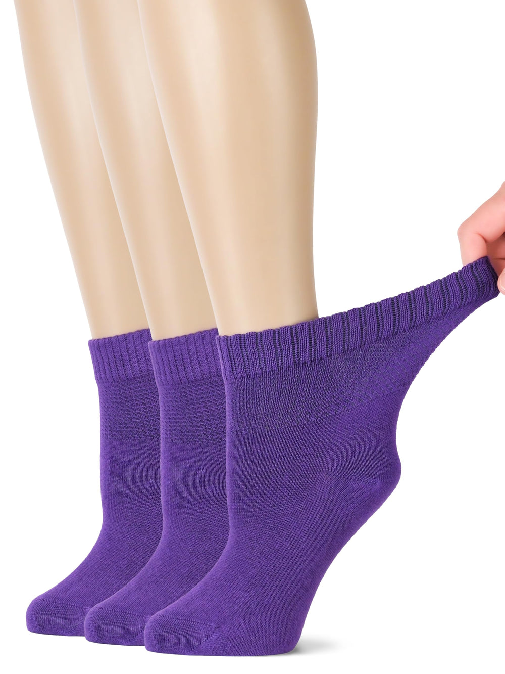 Hugh Ugoli bamboo ankle socks in purple, side view highlighting soft fabric and breathable comfort