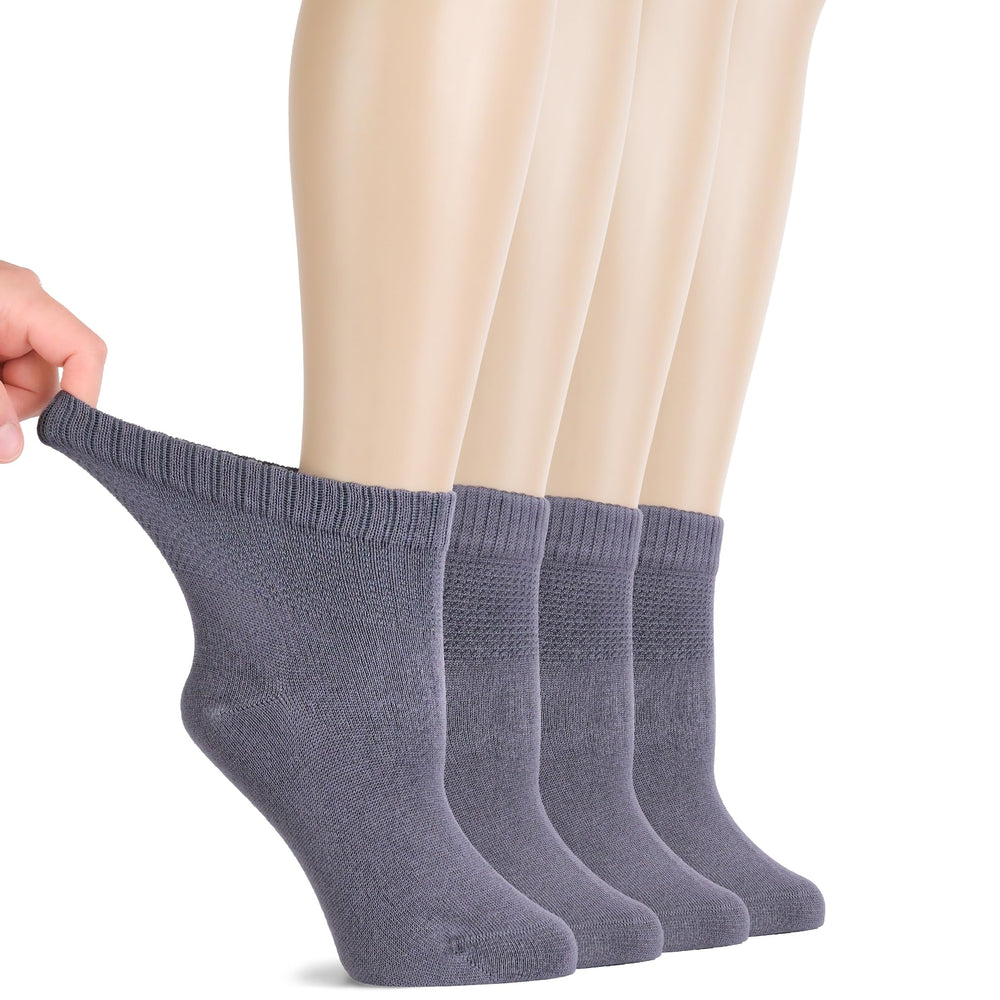 Hugh Ugoli diabetic socks for women in grey pack shot highlighting soft rayon knit and comfort