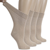 Hugh Ugoli women's diabetic crew socks front view, soft cotton comfort