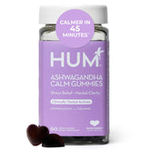 HUM Calm Ashwagandha Gummies bottle shown for daily calm and focus.
