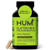 HUM Flatter Me bottle with capsules supports post-meal digestion.