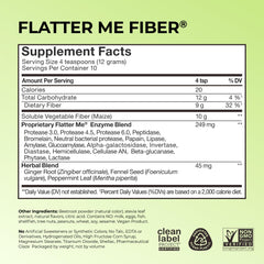 HUM Flatter Me bottle pour shows mixing in water for a convenient daily fiber drink.