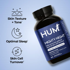 Hum Mighty Night ingredients ferulic acid and CoQ10 for antioxidant skin health