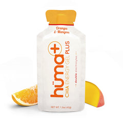 Huma Plus Orange Mango gel pack for on-the-go endurance