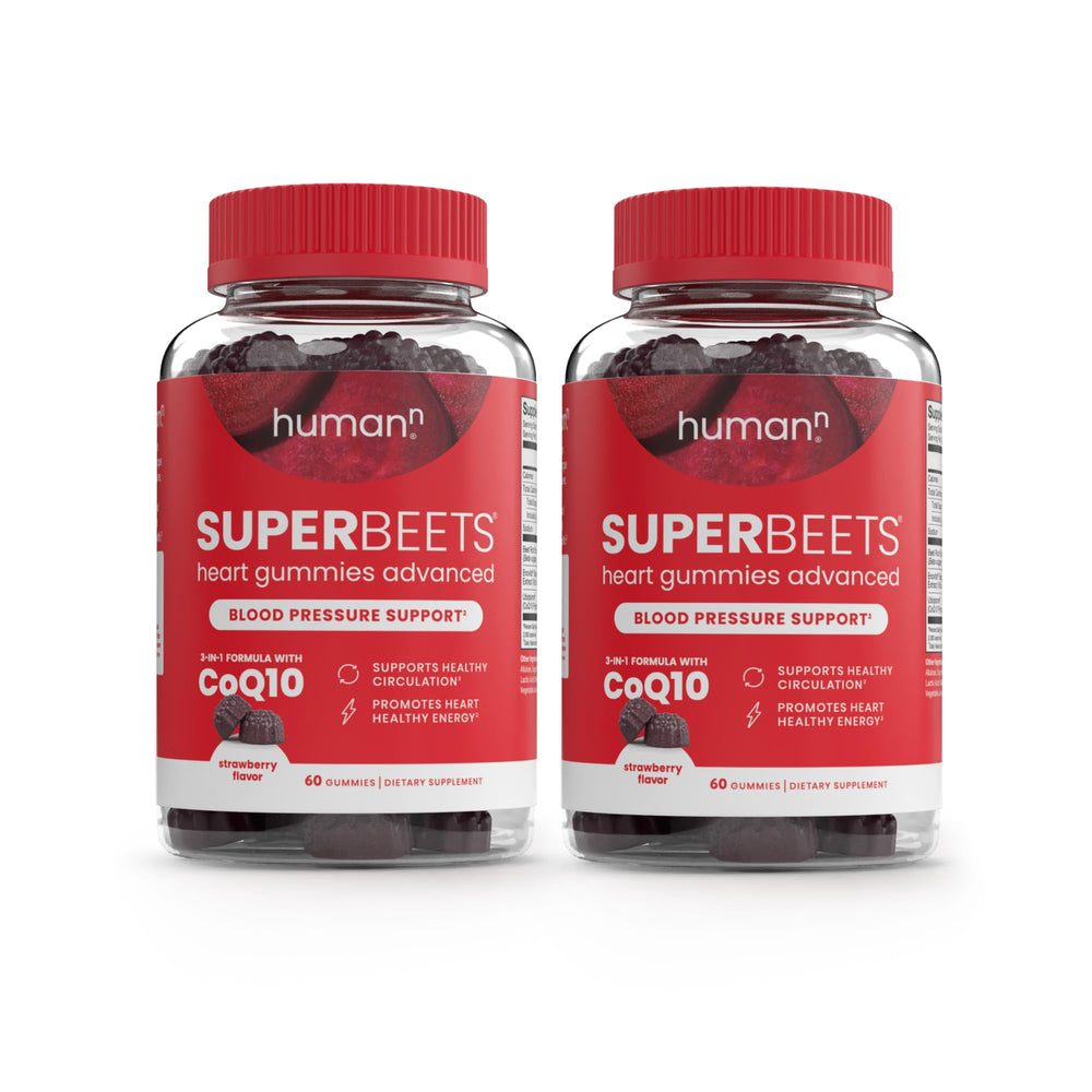 Humann SuperBeets Heart Gummies Advanced bottle front supports convenient daily energy