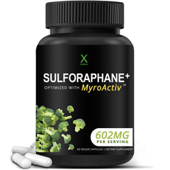 HUMANX Sulforaphane+ bottle close-up highlighting premium antioxidant support
