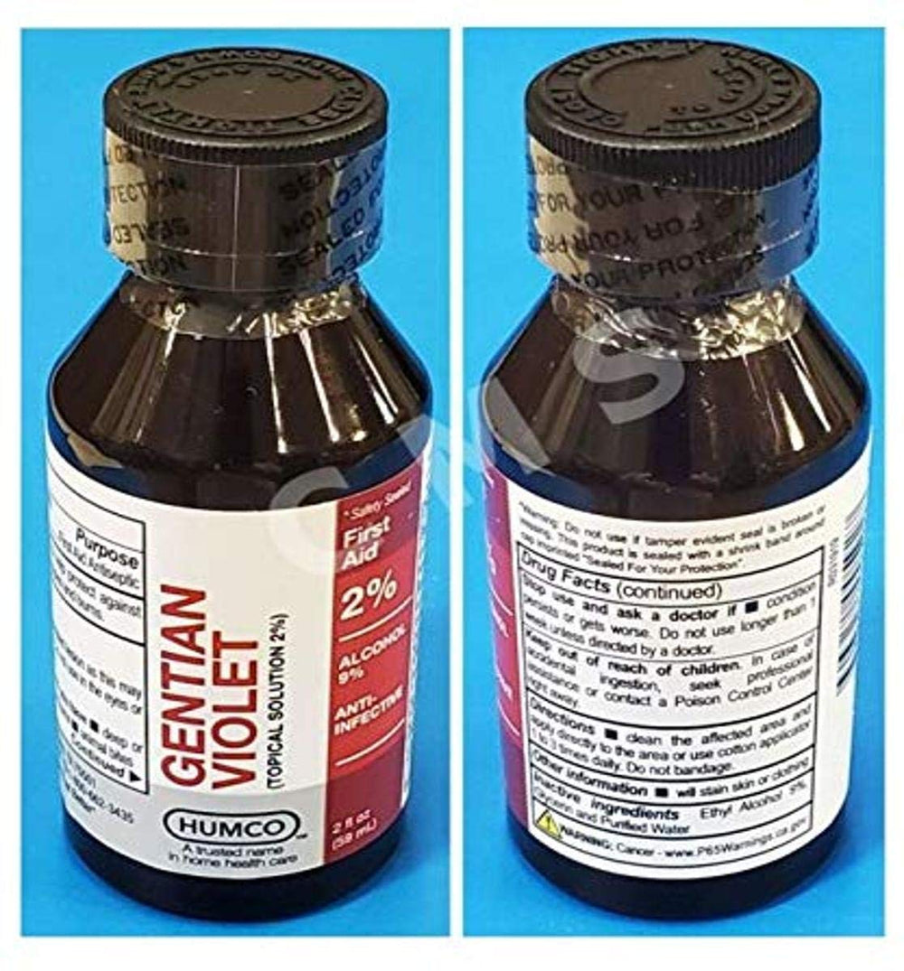 Humco Gentian Violet topical solution bottle for external skin care and minor wound protection