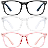 Hunsquer blue light glasses front view showing lightweight frame for reduced eye strain.