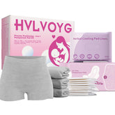 HVLVOYG 15-piece postpartum pads kit arranged for daily wear and protection.