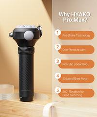 HYAKO Pro Max massager side control panel enables quick adjustments during use.