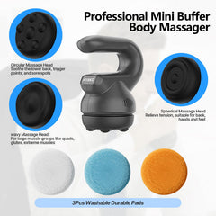 HYAKO massager ball-head attachment ready for broad-area deep tissue massage.