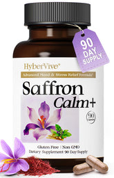 HyberVive saffron bottle pour hints mood balance during daily routines