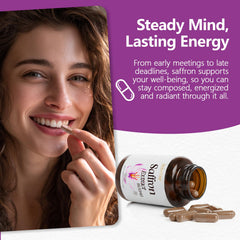 HyberVive saffron capsule pour showing daily dosage for easy use