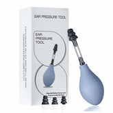 HYBMMQ ear pressure relief suction device, grey outer view, travel-ready