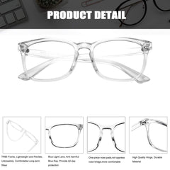 Hycredi Kids blue light glasses dustproof PC lens close-up emphasizing durability.