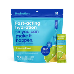 HYDRANT Hydrate lemon-lime front-pack for on-the-go hydration.