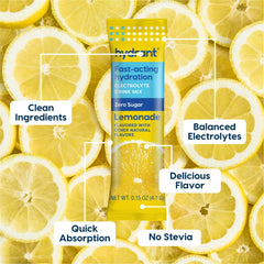 HYDRANT Hydrate lemonade glass with refreshing color and hydration.